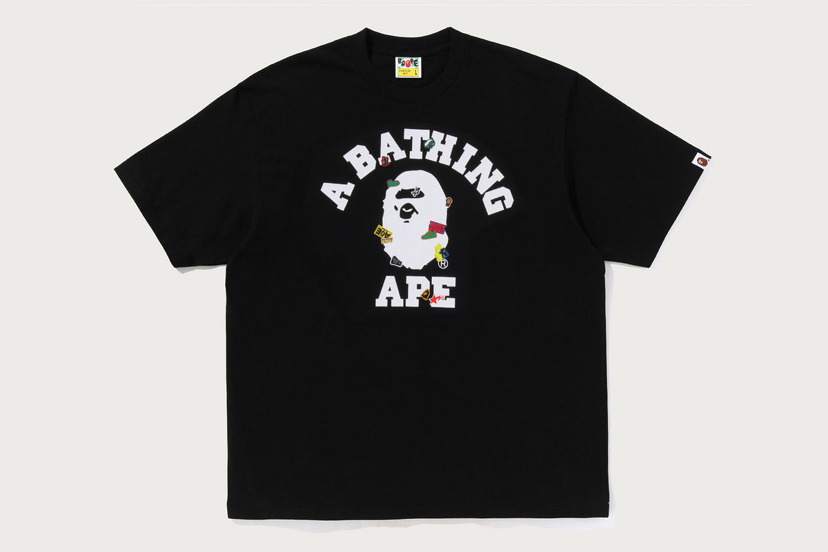 BAPE STICKER COLLEGE RELAXED FIT TEE MENS