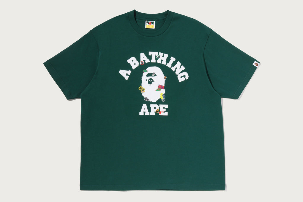 BAPE STICKER COLLEGE RELAXED FIT TEE MENS