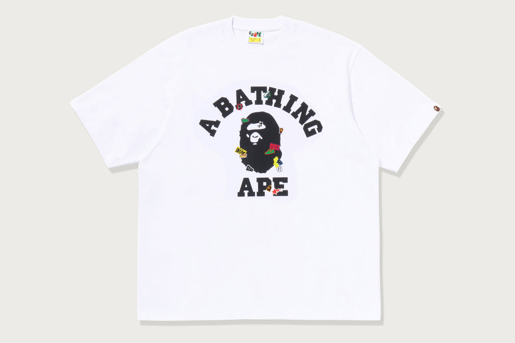 BAPE STICKER COLLEGE RELAXED FIT TEE MENS
