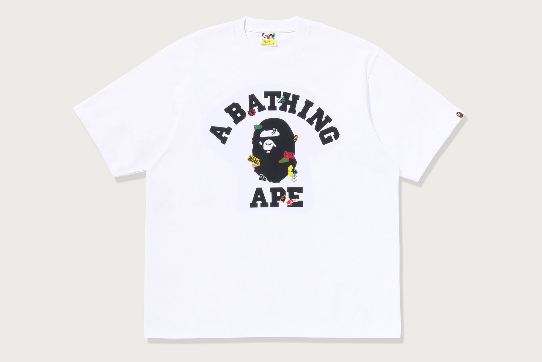 BAPE STICKER COLLEGE RELAXED FIT TEE MENS