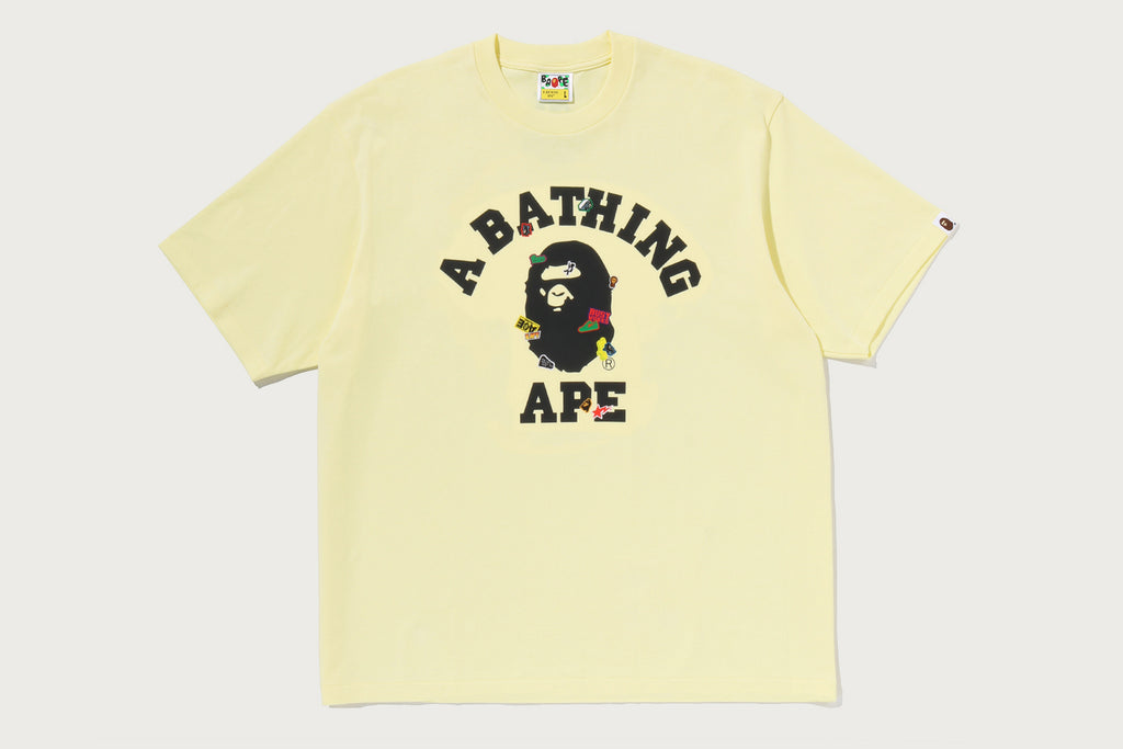 BAPE STICKER COLLEGE RELAXED FIT TEE MENS