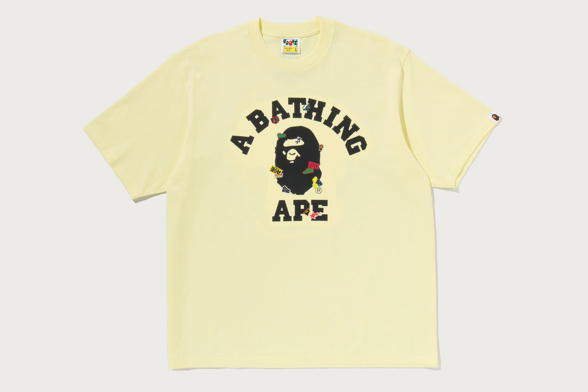BAPE STICKER COLLEGE RELAXED FIT TEE MENS