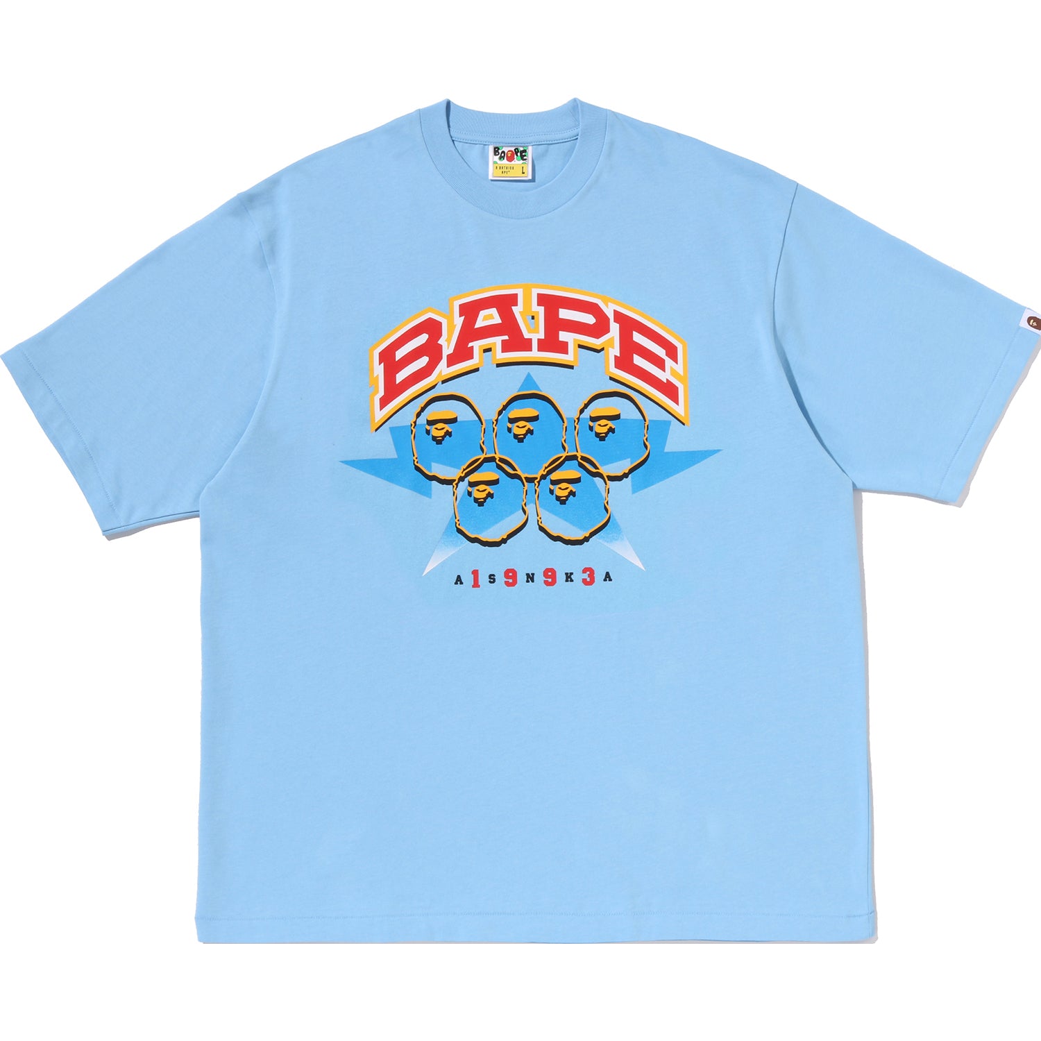 BAPE TWIN STA SPORT COLLEGE RELAXED FIT TEE MENS