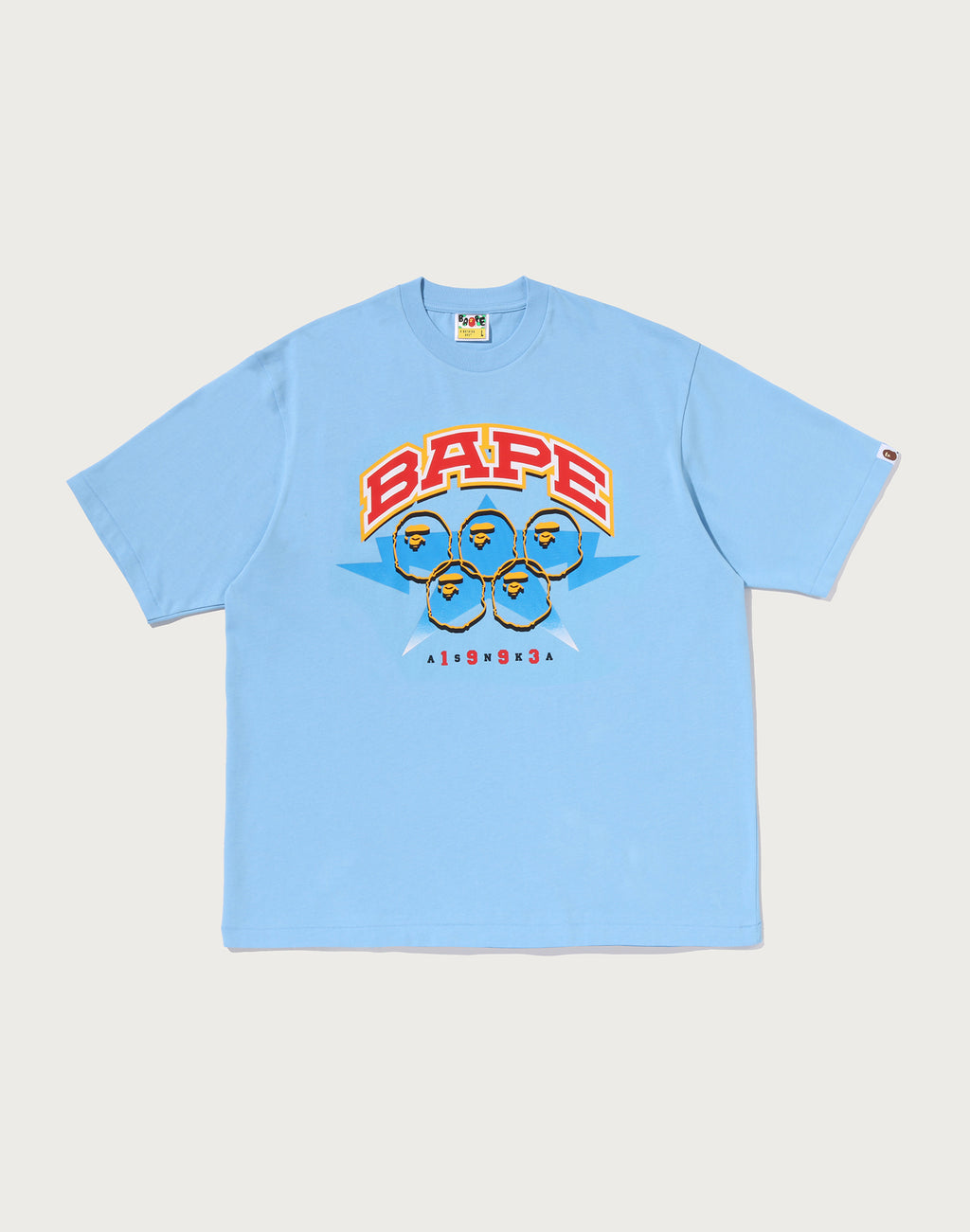 BAPE TWIN STA SPORT COLLEGE RELAXED FIT TEE MENS