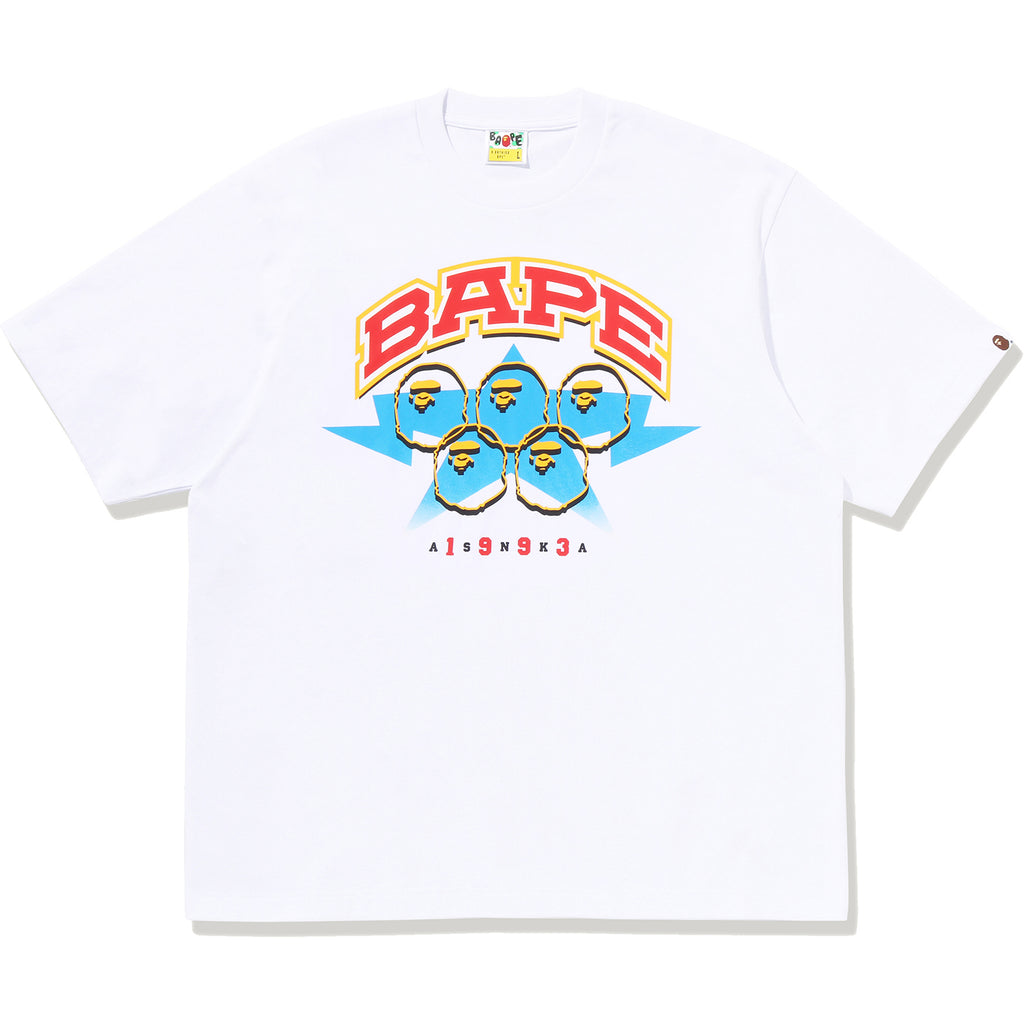 BAPE TWIN STA SPORT COLLEGE RELAXED FIT TEE MENS