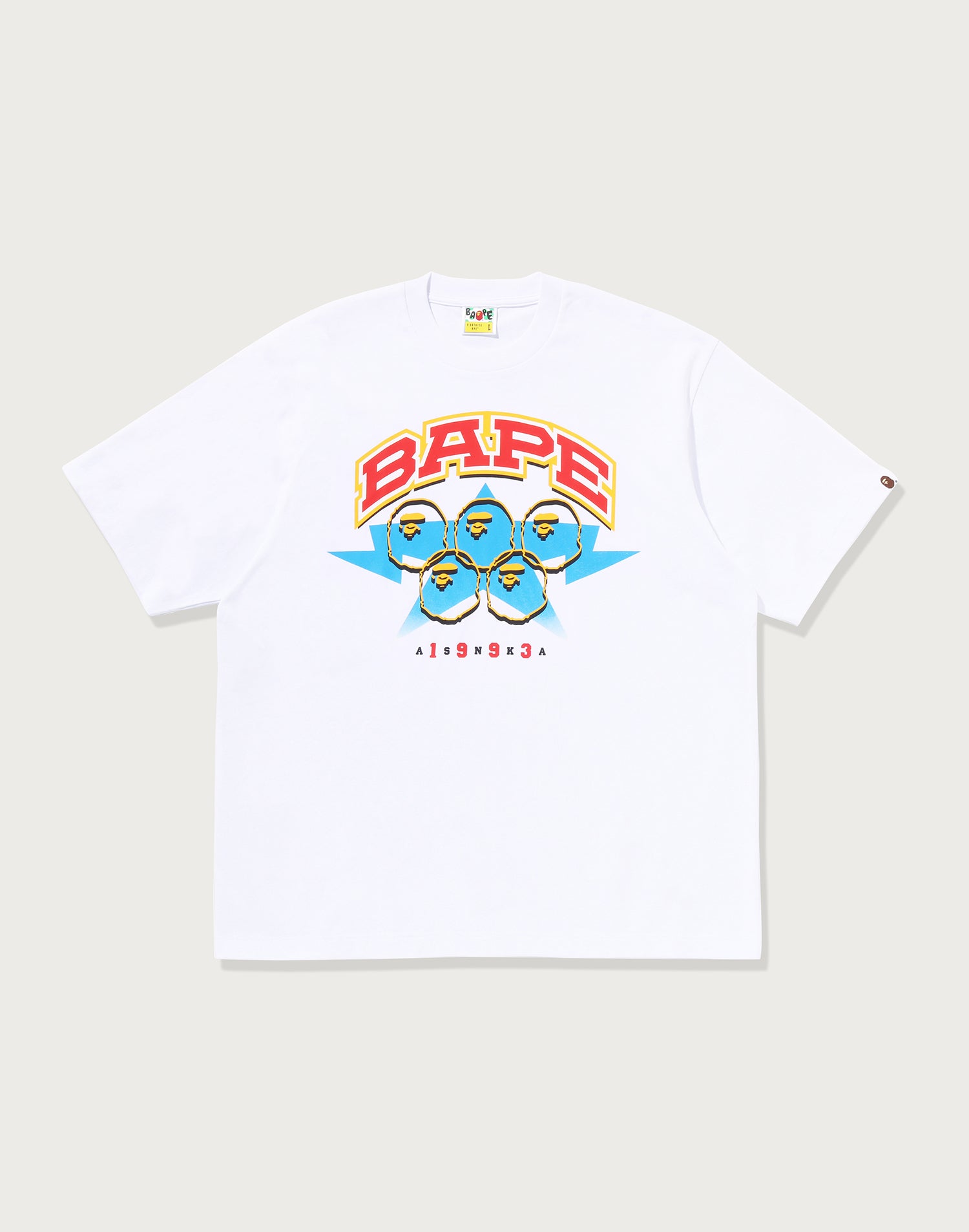 BAPE TWIN STA SPORT COLLEGE RELAXED FIT TEE MENS