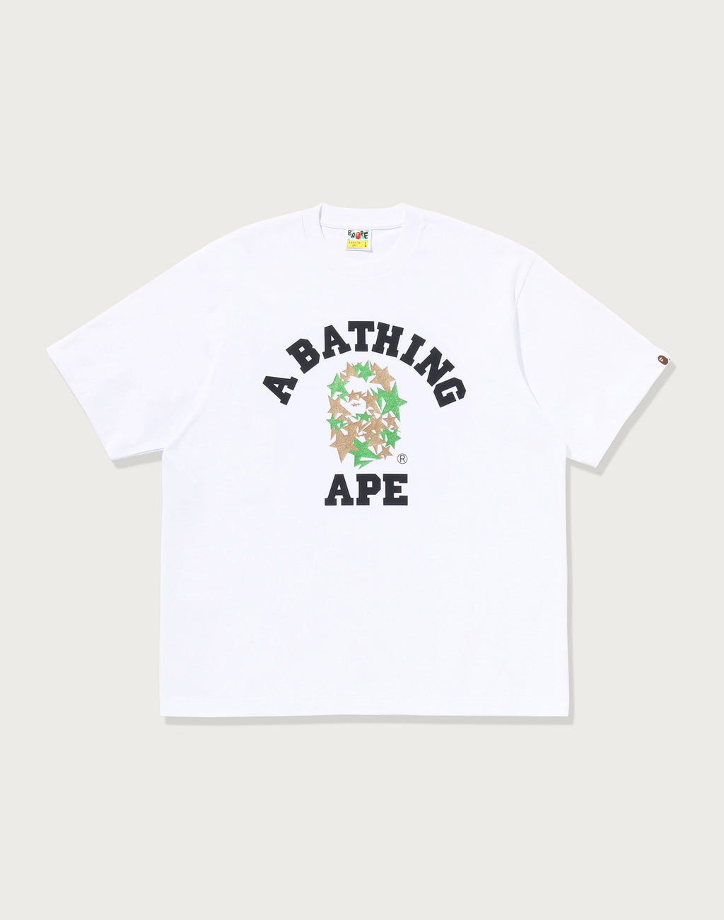 METALLIC BAPE STA COLLEGE RELAXED FIT TEE MENS