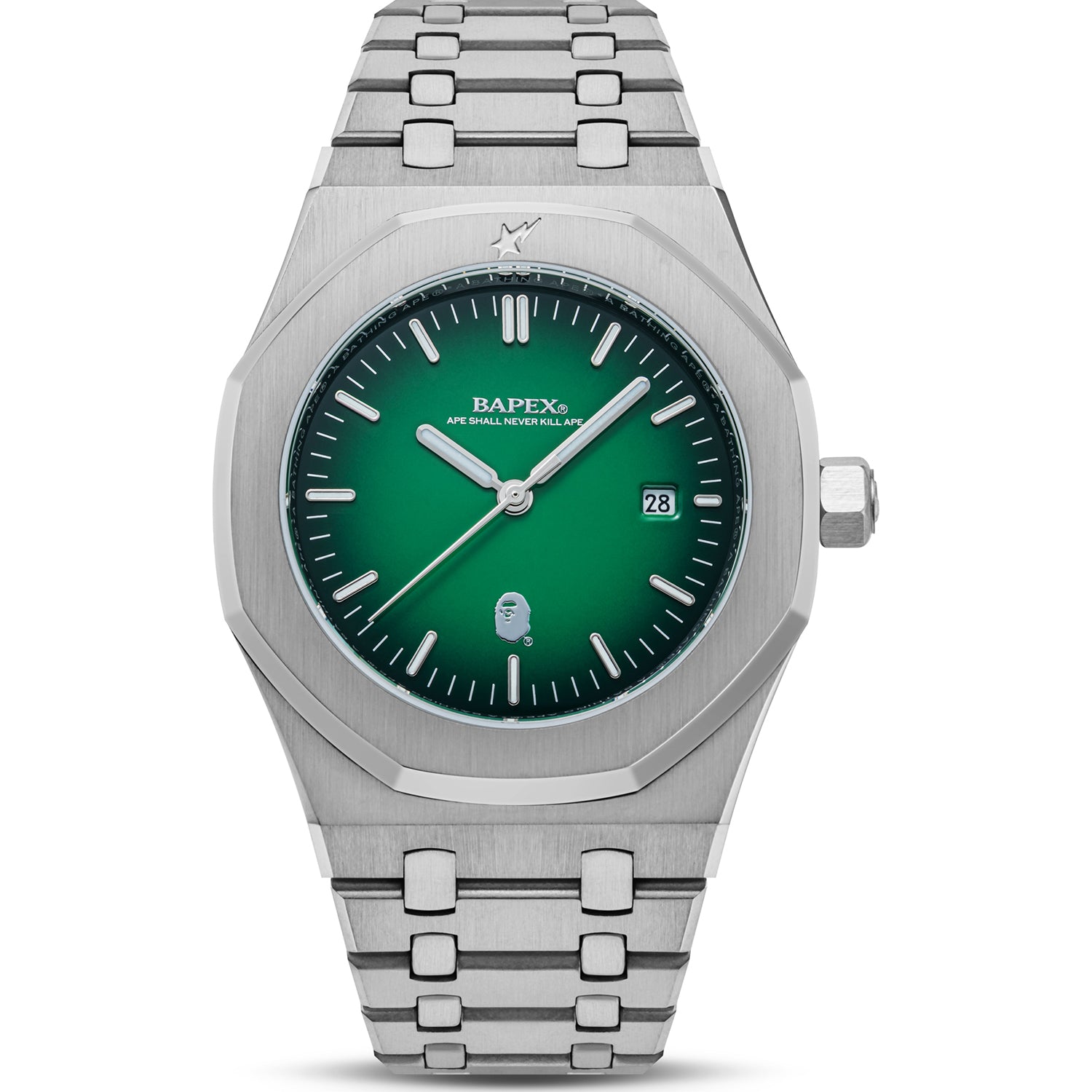 時計 A BATHING APE TYPE 9 BAPEX #2 TYPE 9 BAPEX #2 Mens Watch Gold Crimson & Silver Emerald Green