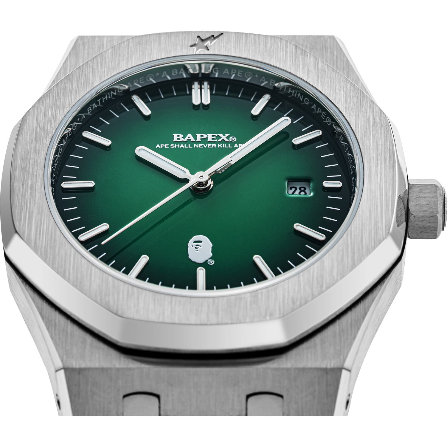 時計 A BATHING APE TYPE 9 BAPEX #2 TYPE 9 BAPEX #2 Mens Watch Gold Crimson & Silver Emerald