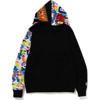 MULTI CAMO NYC LOGO SHARK FULL ZIP HOODIE MENS
