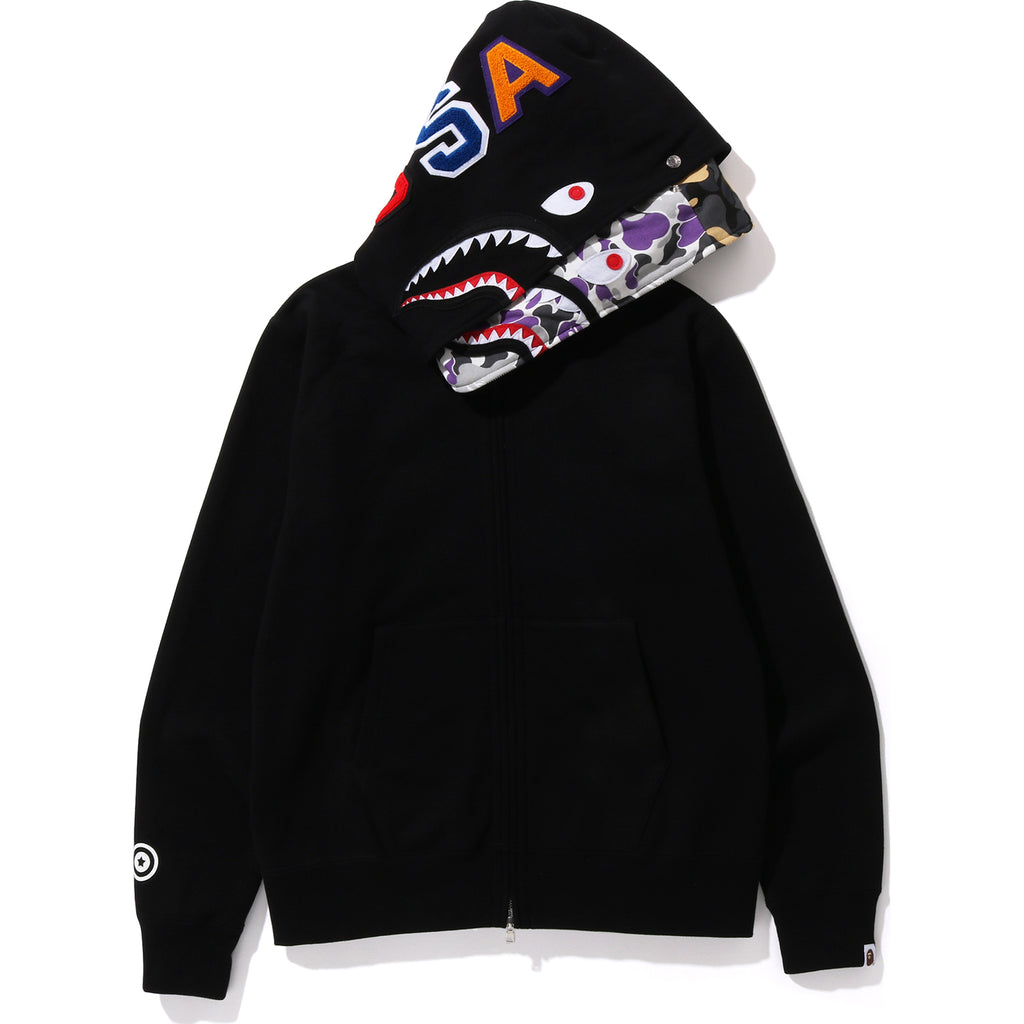 BAPE US LIMITED COLLECTION SHARK FULL ZIP DOUBLE HOODIE MENS | us