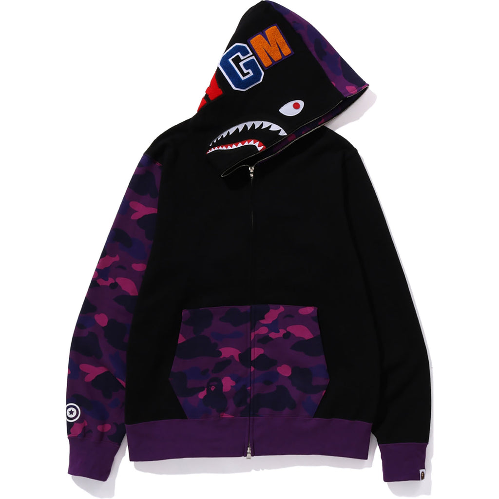Bape Color Camo Shark Purple Full Zip Hooded Jacket