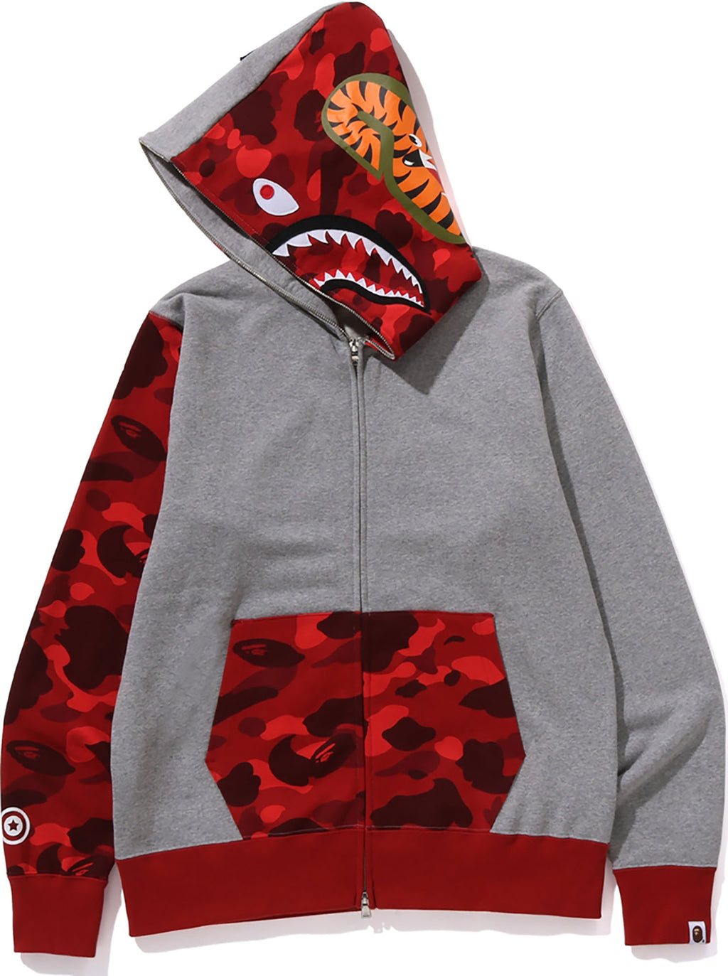 BAPE Shark full zip hoodie orange camo A Bathing Ape Size XL