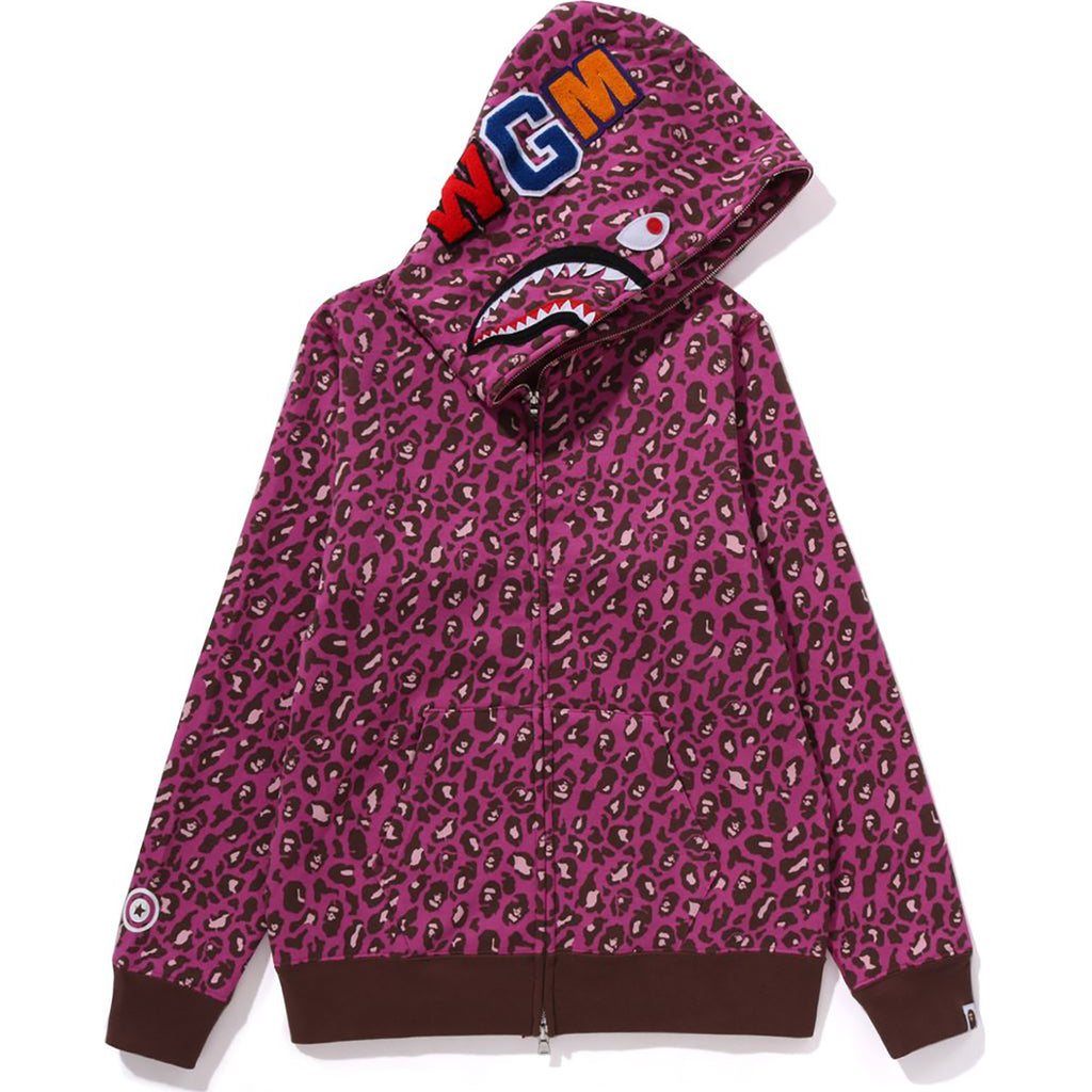 BAPE LEOPARD SHARK FULL ZIP HOODIE LADIES