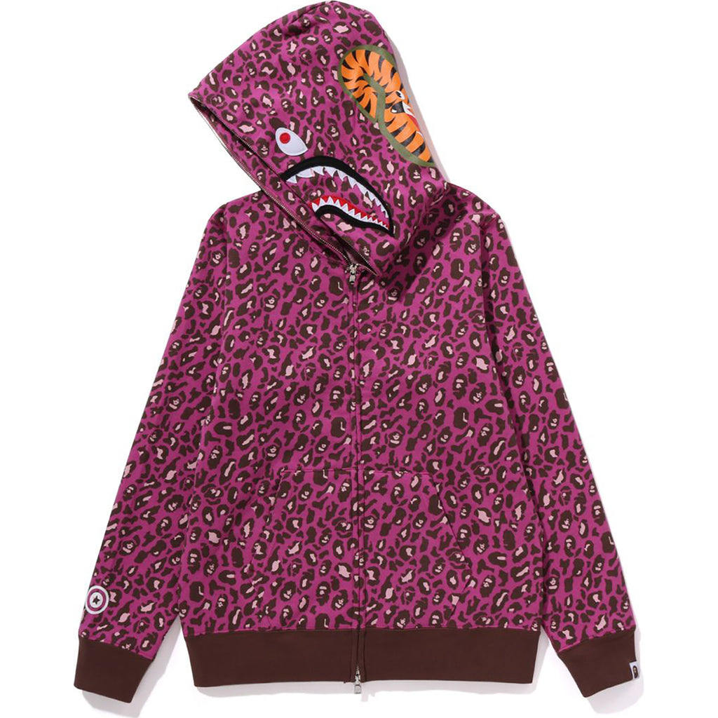 BAPE LEOPARD SHARK FULL ZIP HOODIE LADIES