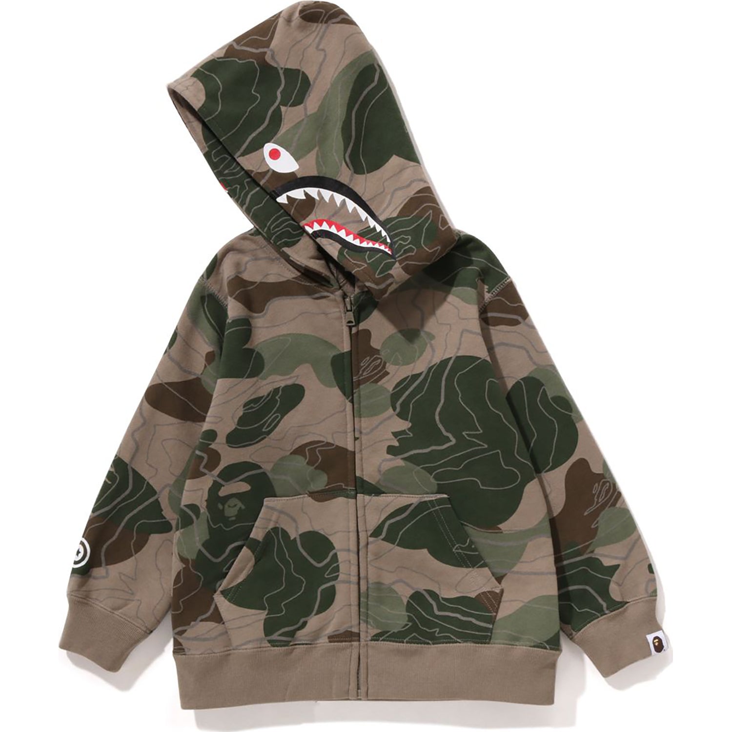 LAYERED LINE CAMO SHARK ZIP HOODIE KIDS – us.bape.com