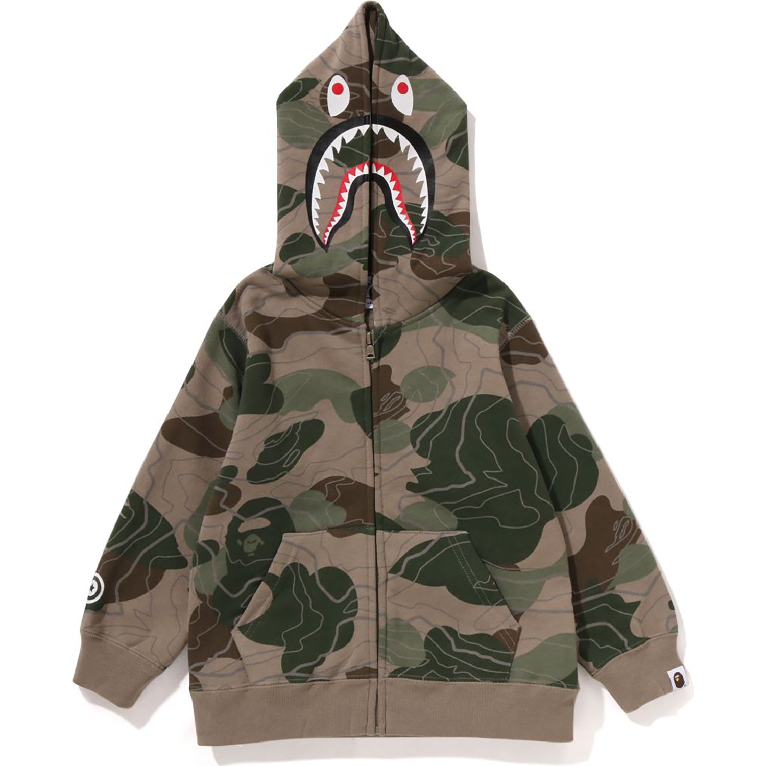 LAYERED LINE CAMO SHARK ZIP HOODIE KIDS – us.bape.com