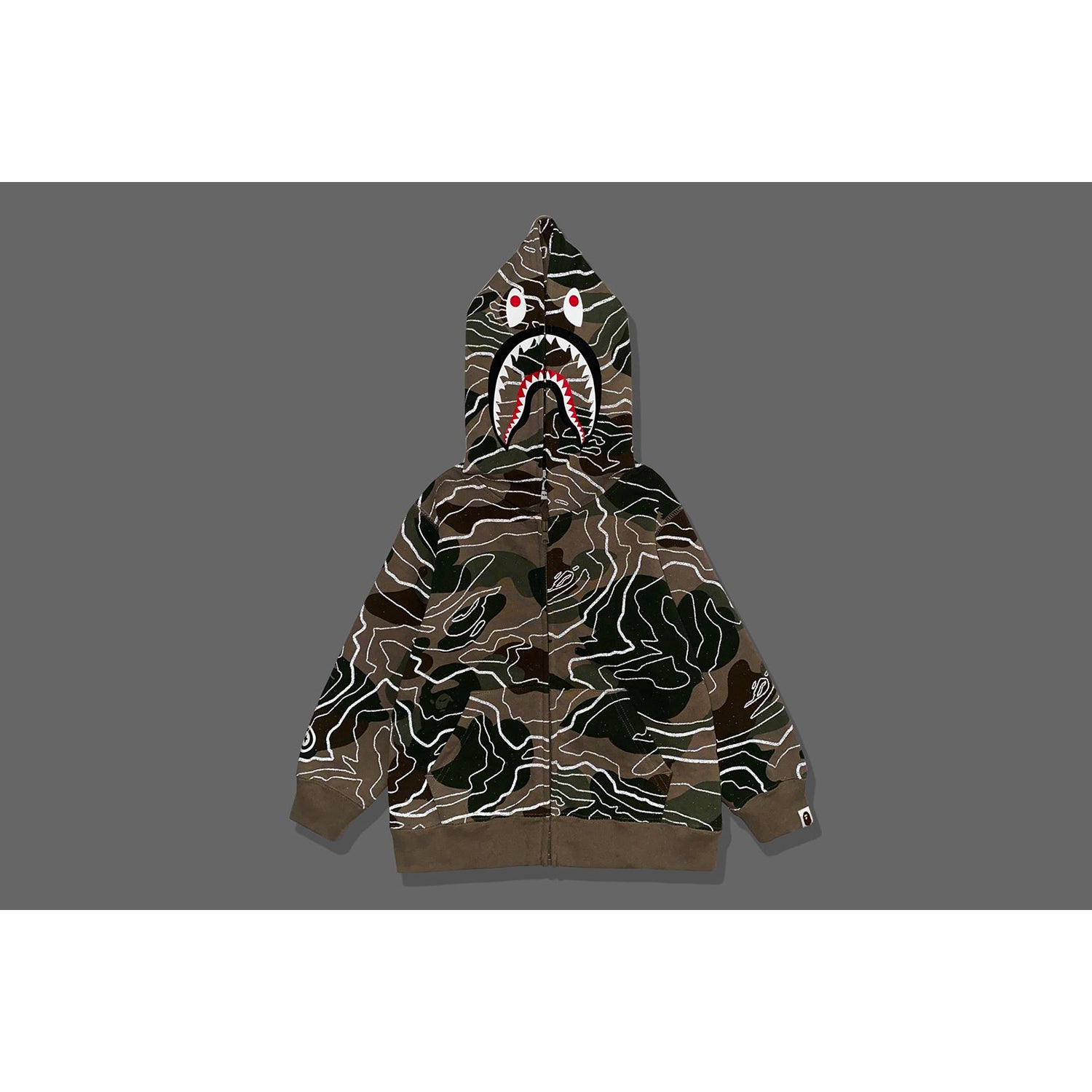 LAYERED LINE CAMO SHARK ZIP HOODIE KIDS – us.bape.com