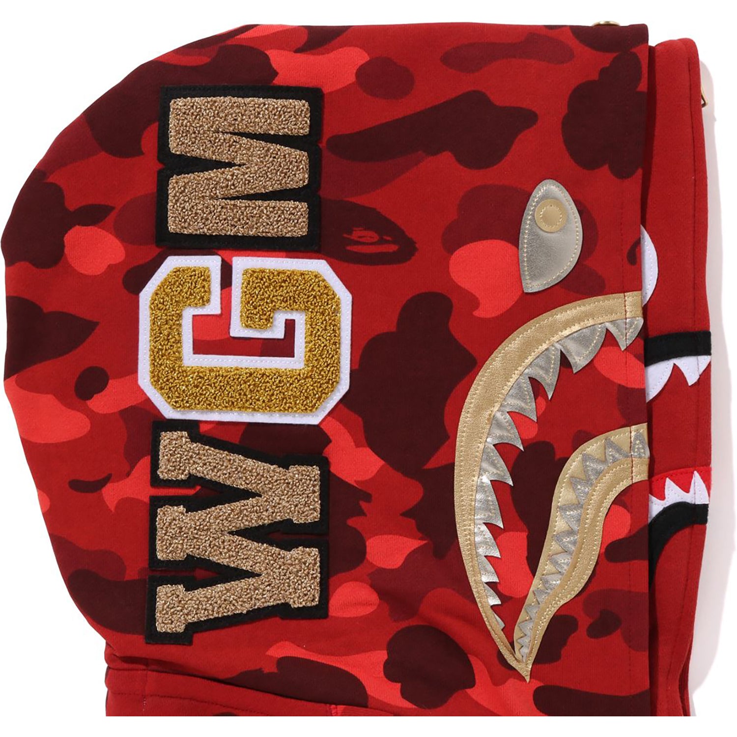 BAPE Color Camo WGM Shark Hoodie Jacket Red