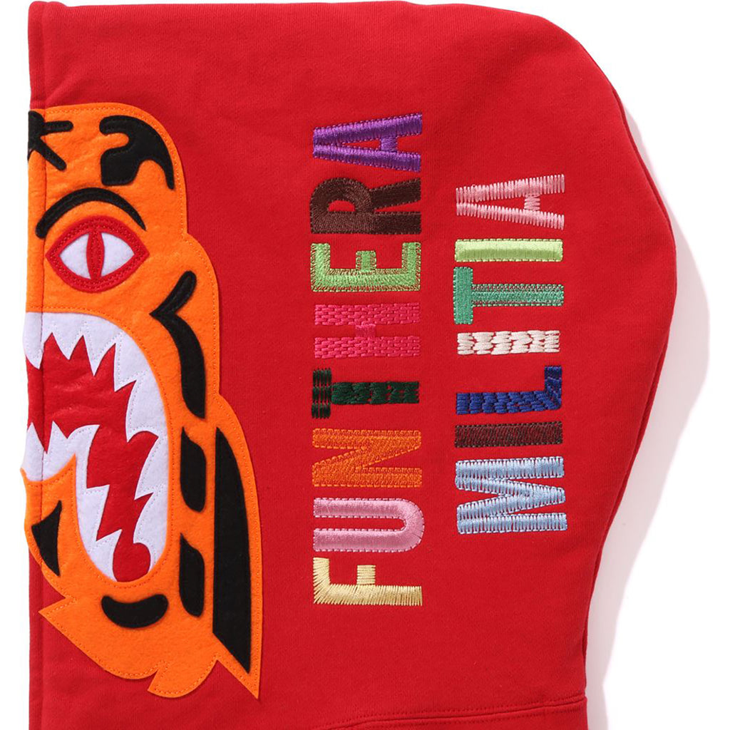 Bape tiger hot sale hoodie red