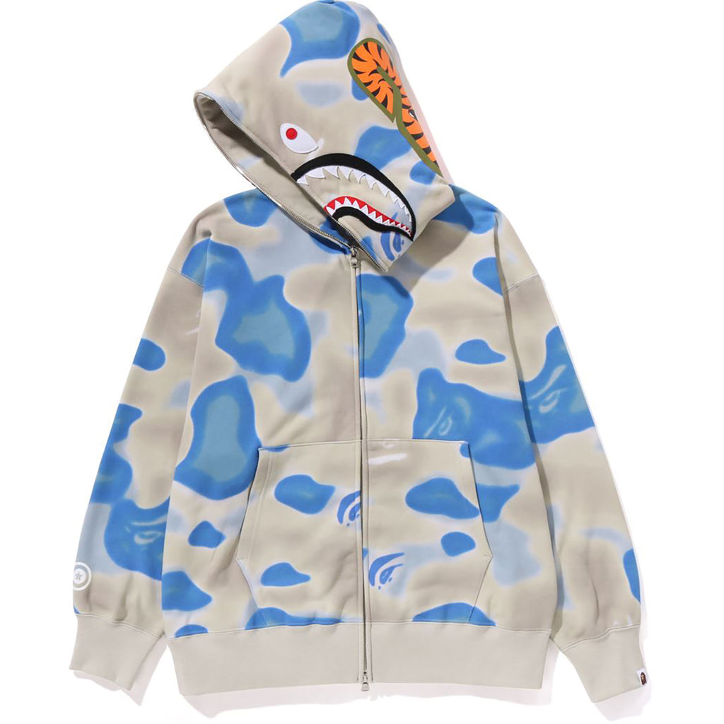 LIQUID CAMO SHARK FULL ZIP HOODIE RELAXED FIT MENS us.bape