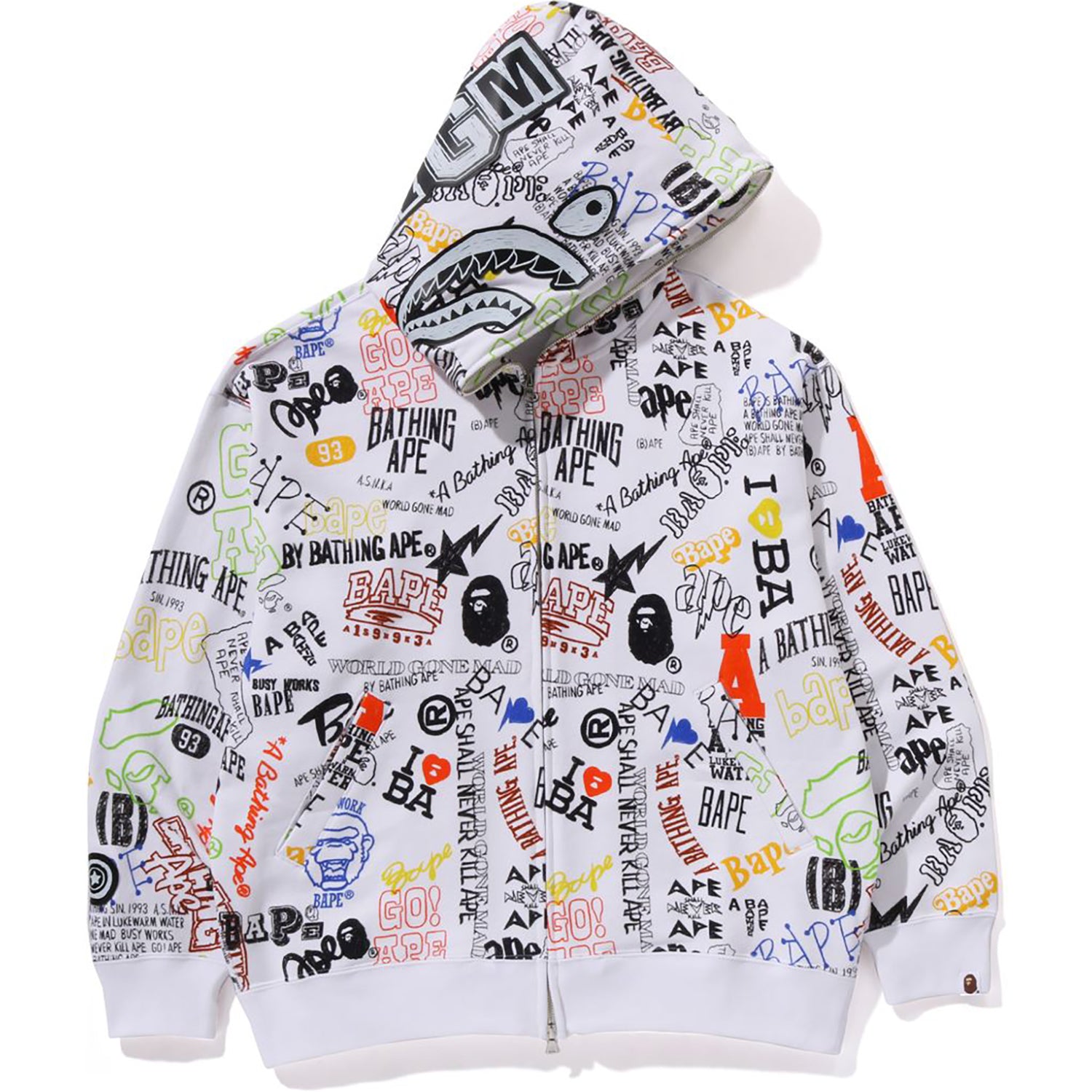 Bape white hoodies for men cheapest