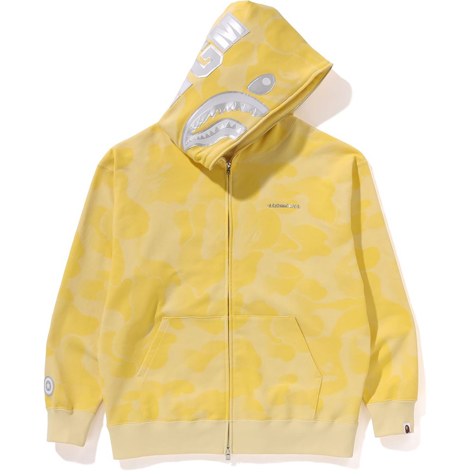 Bape full zip yellow fire good camo hoodie