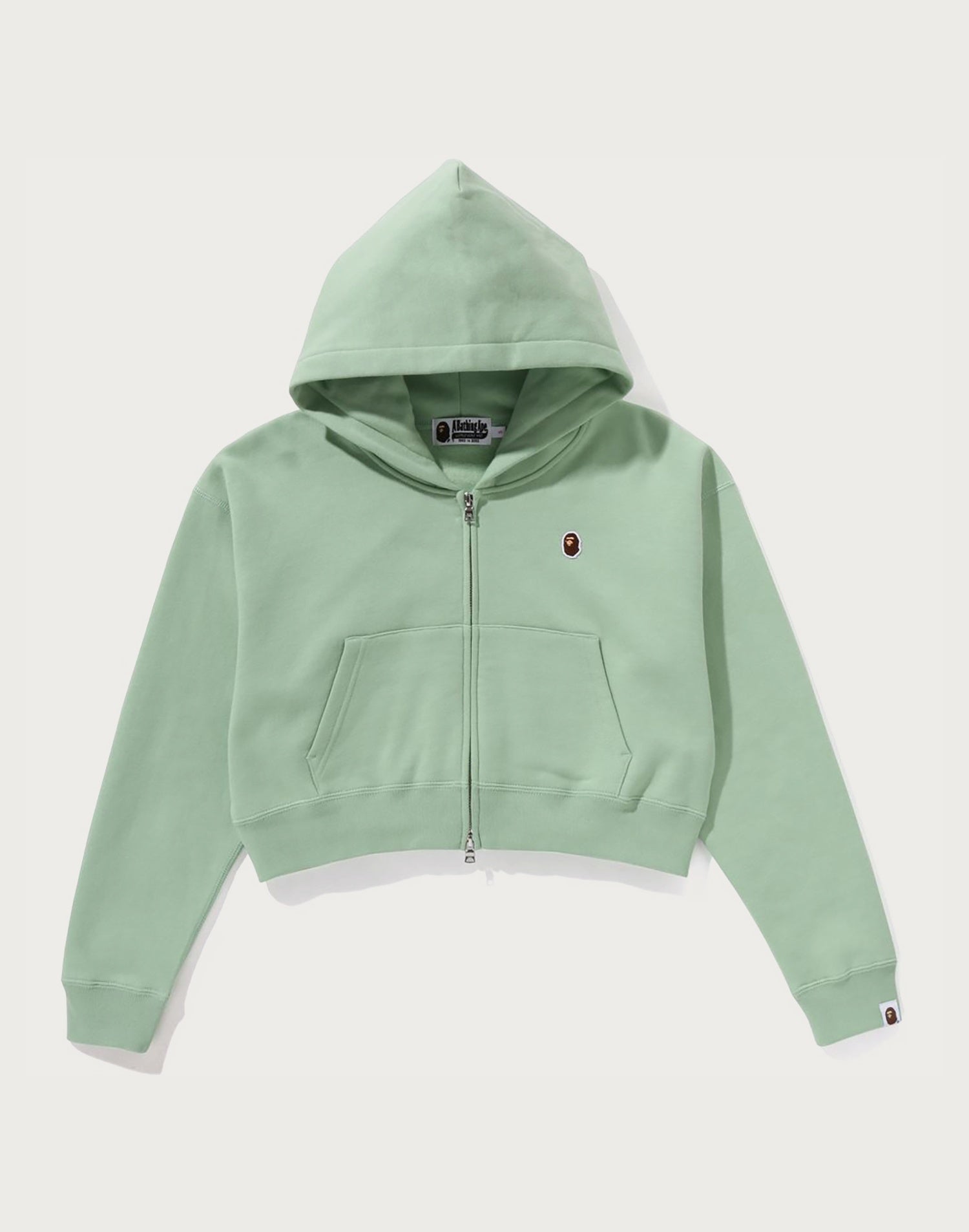 APE HEAD ONE POINT CROPPED ZIP HOODIE LADIES