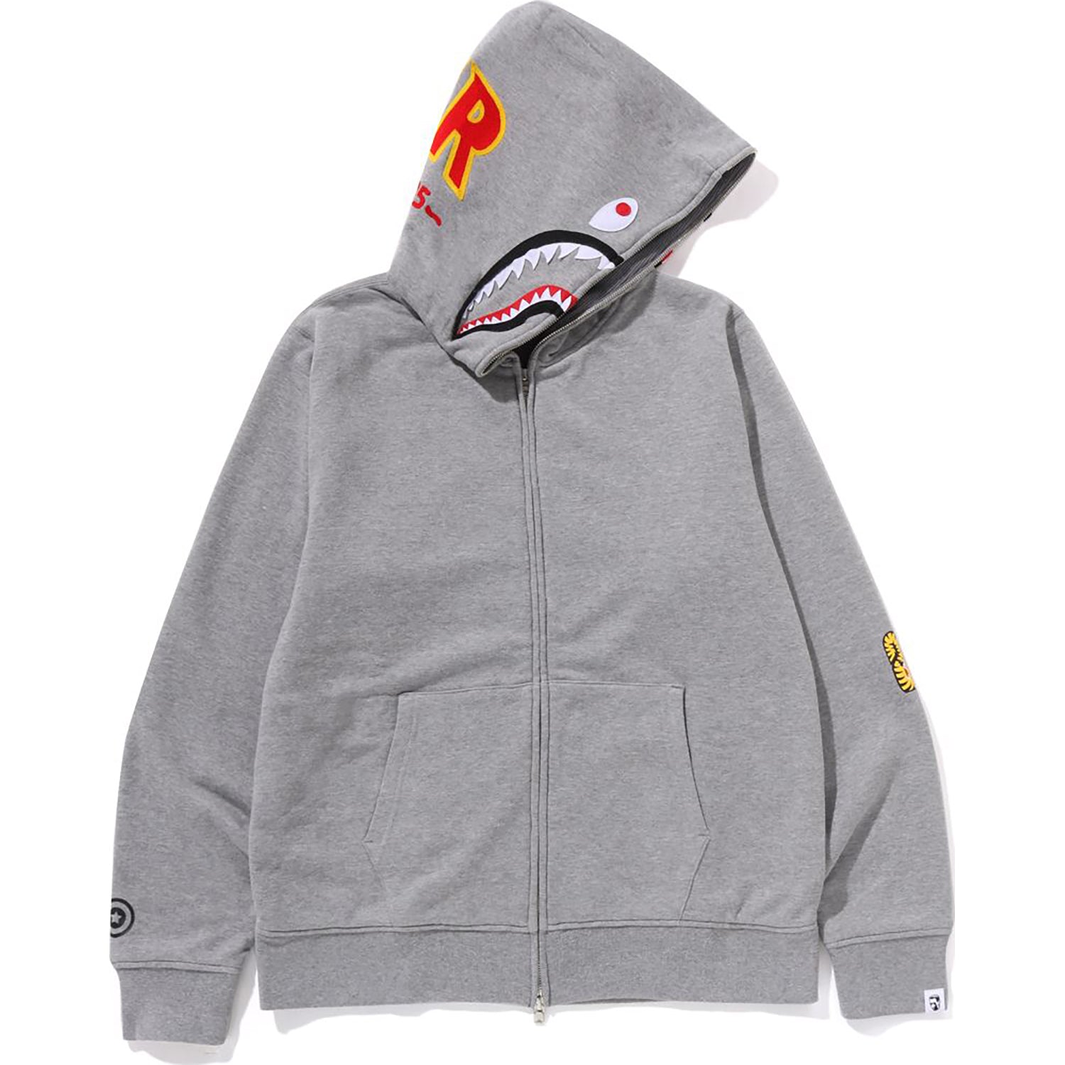 Bape shark hoodie grey hotsell