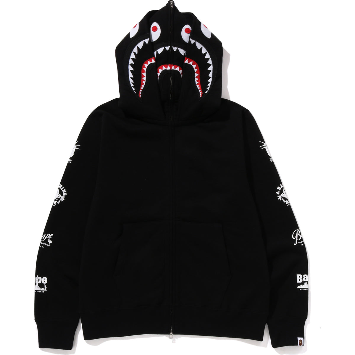 BAPE US DOUBLE SHARK FULL ZIP HOODIE MENS