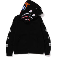 BAPE US DOUBLE SHARK FULL ZIP HOODIE MENS