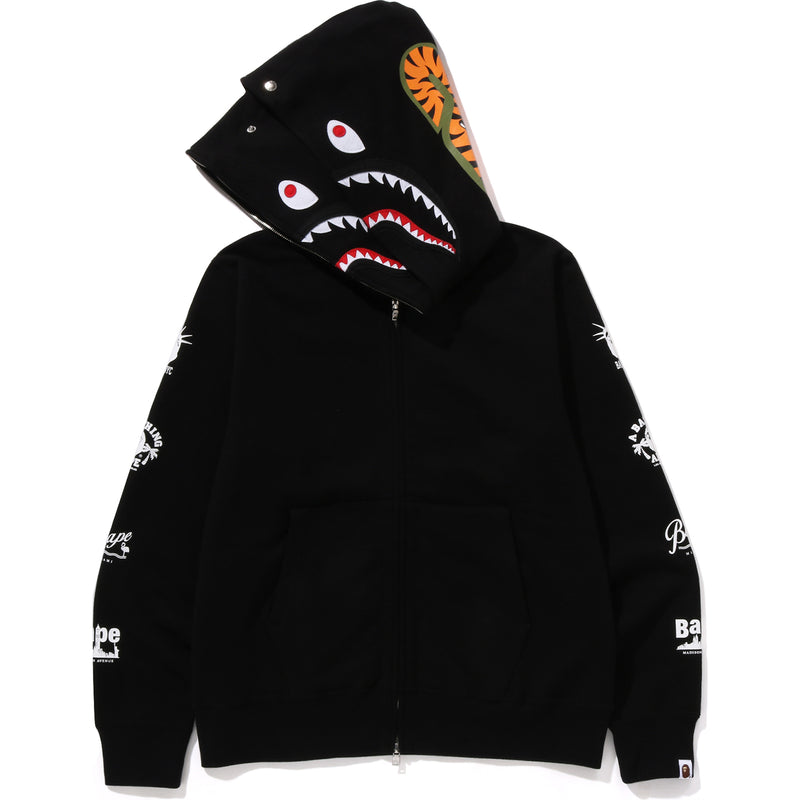 BAPE US DOUBLE SHARK FULL ZIP HOODIE MENS