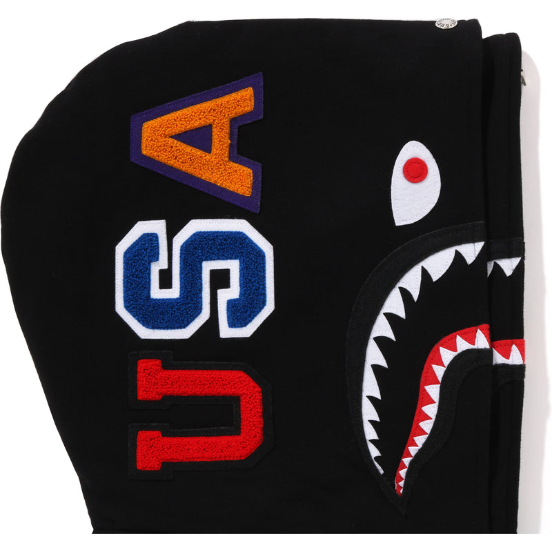 BAPE US DOUBLE SHARK FULL ZIP HOODIE MENS