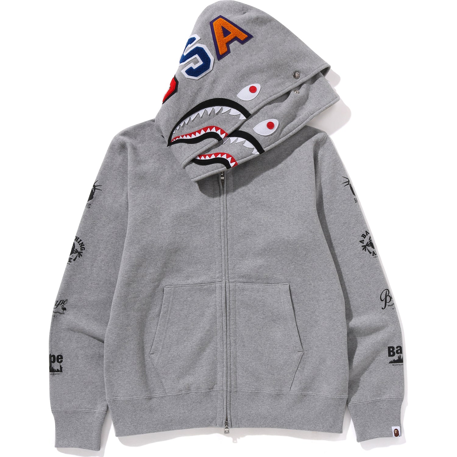 Bape grey hoodie for on sale men