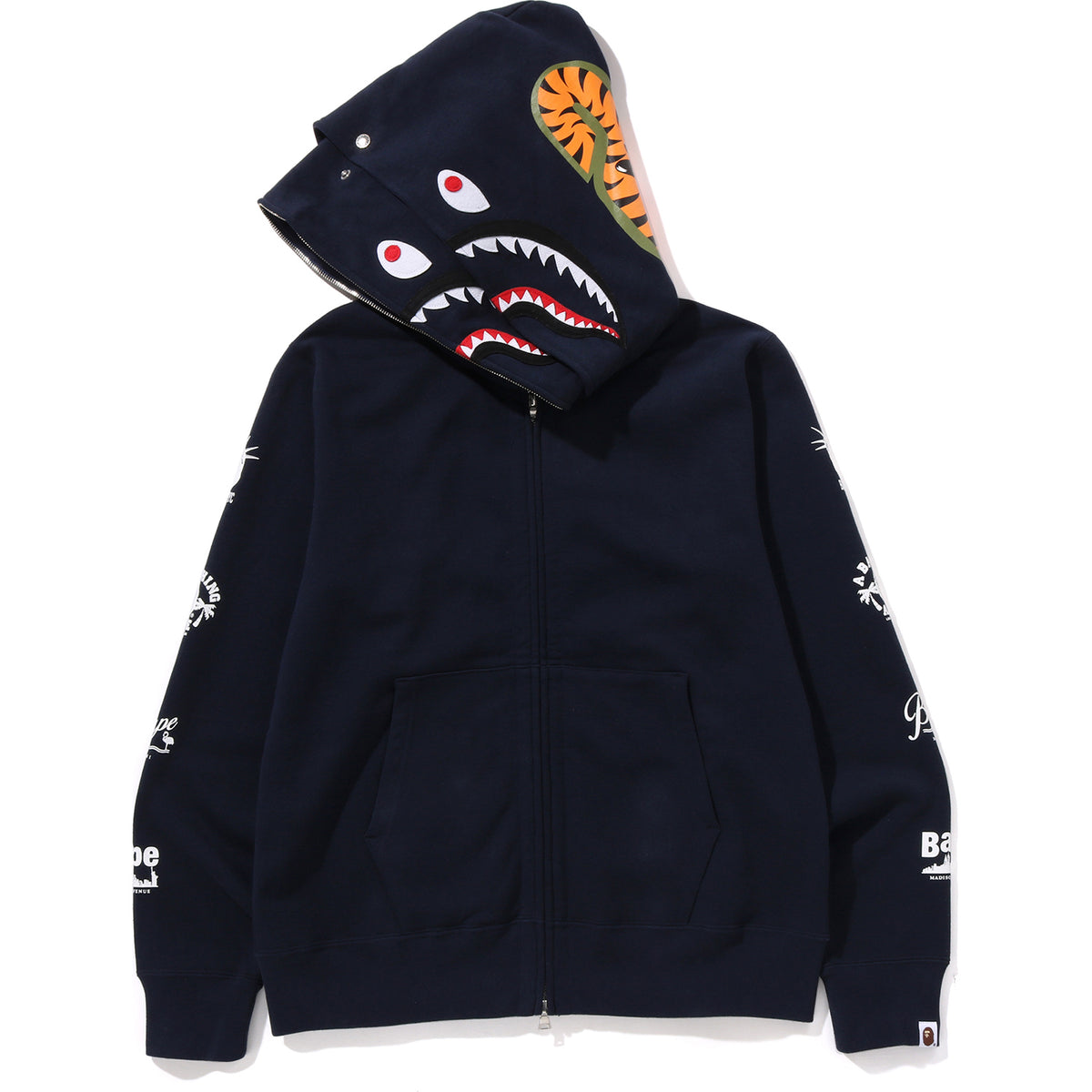 BAPE US DOUBLE SHARK FULL ZIP HOODIE MENS