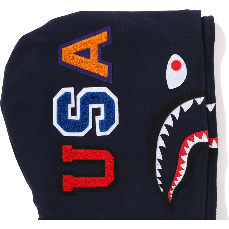 BAPE US DOUBLE SHARK FULL ZIP HOODIE MENS