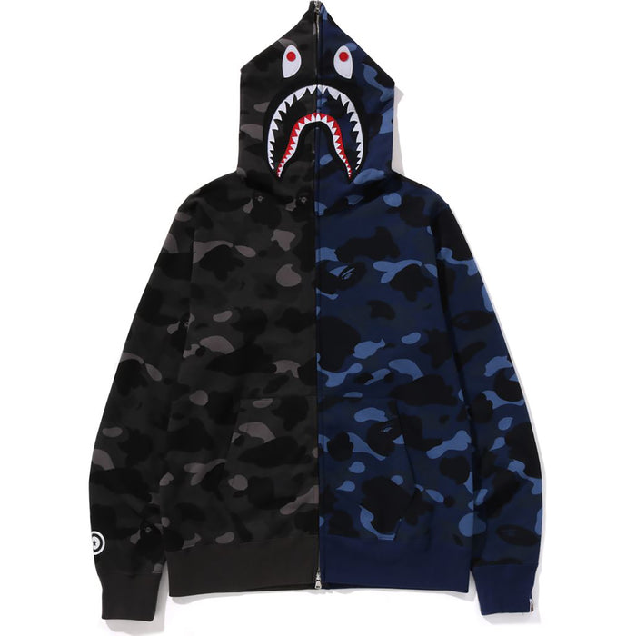 COLOR CAMO SEPARATE SHARK FULL ZIP HOODIE MENS