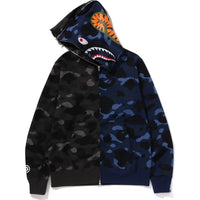 COLOR CAMO SEPARATE SHARK FULL ZIP HOODIE MENS