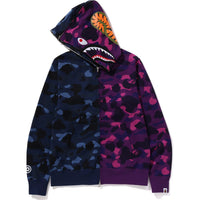 COLOR CAMO SEPARATE SHARK FULL ZIP HOODIE MENS