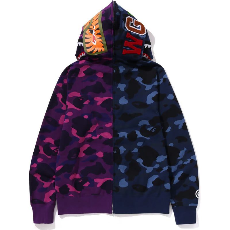 COLOR CAMO SEPARATE SHARK FULL ZIP HOODIE MENS