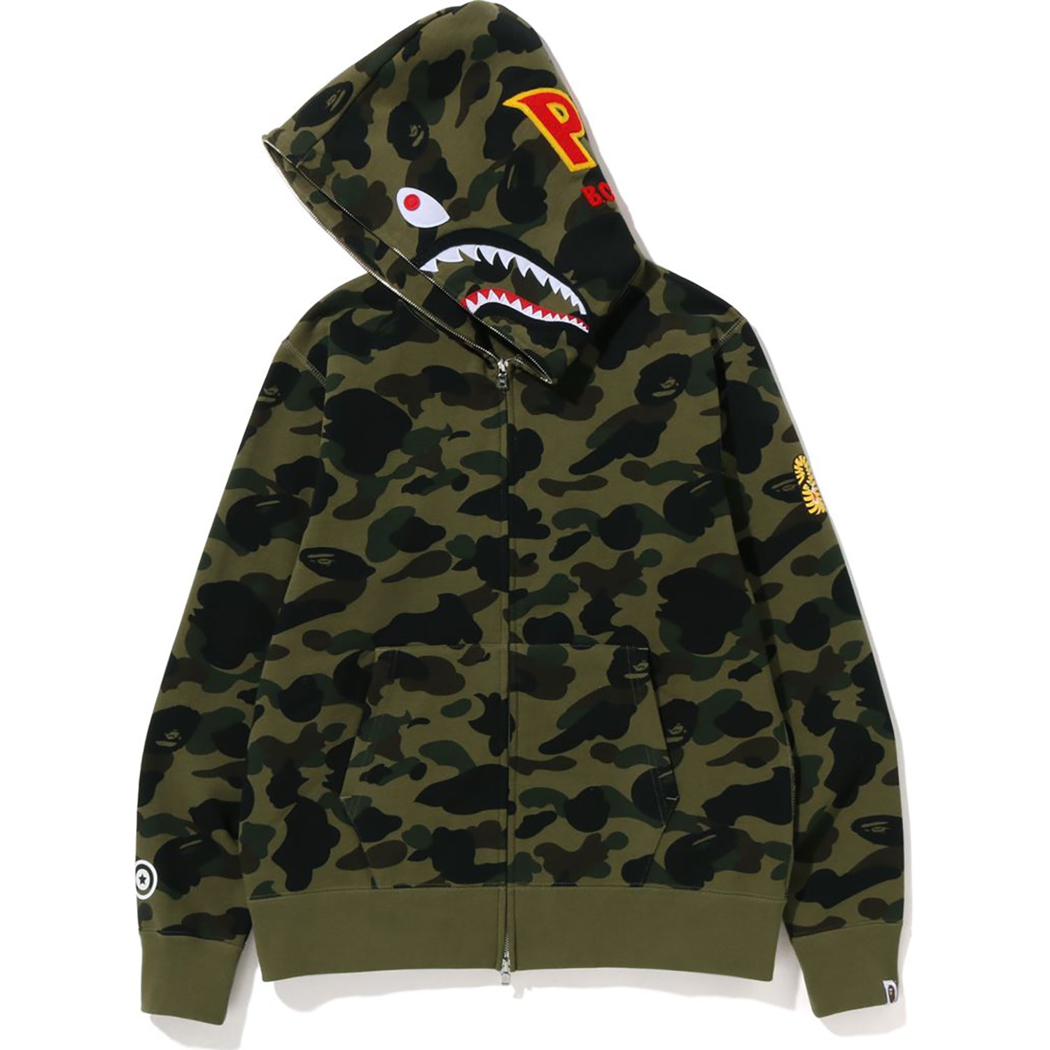 1ST CAMO 2ND SHARK FULL ZIP HOODIE MENS