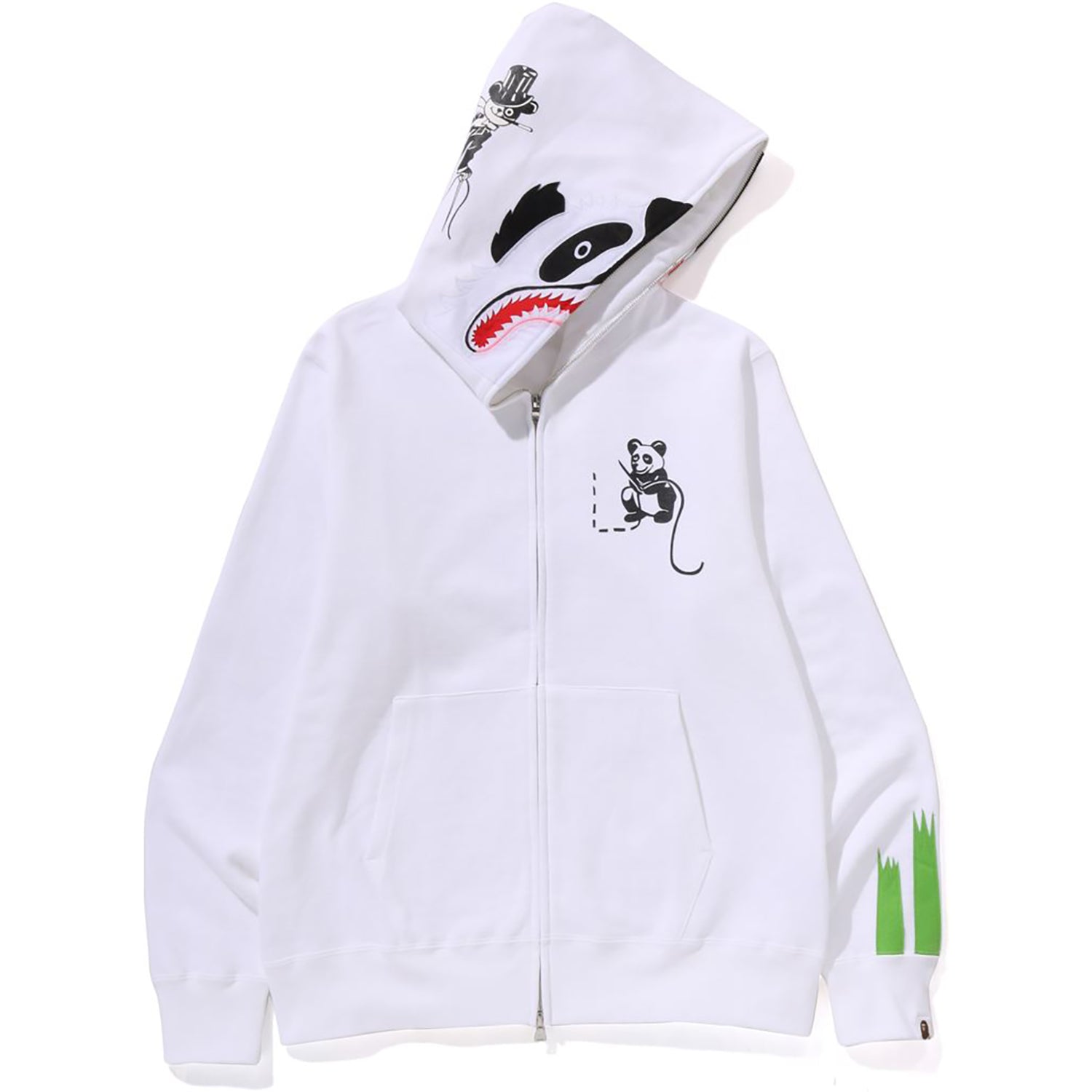 A bathing ape シャークパーカー パンダ zip up ホワイト BAPE Men's Panda Full Zip Hoodie – Soft Cotton Fleece, Regular Fit