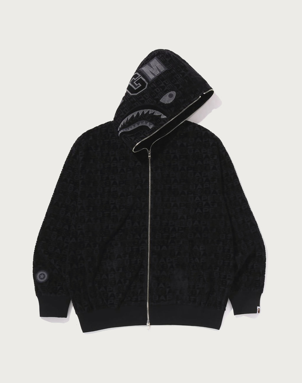 LUX SPORT PATTERN SHARK RELAXED FIT FULL ZIP HOODIE MENS