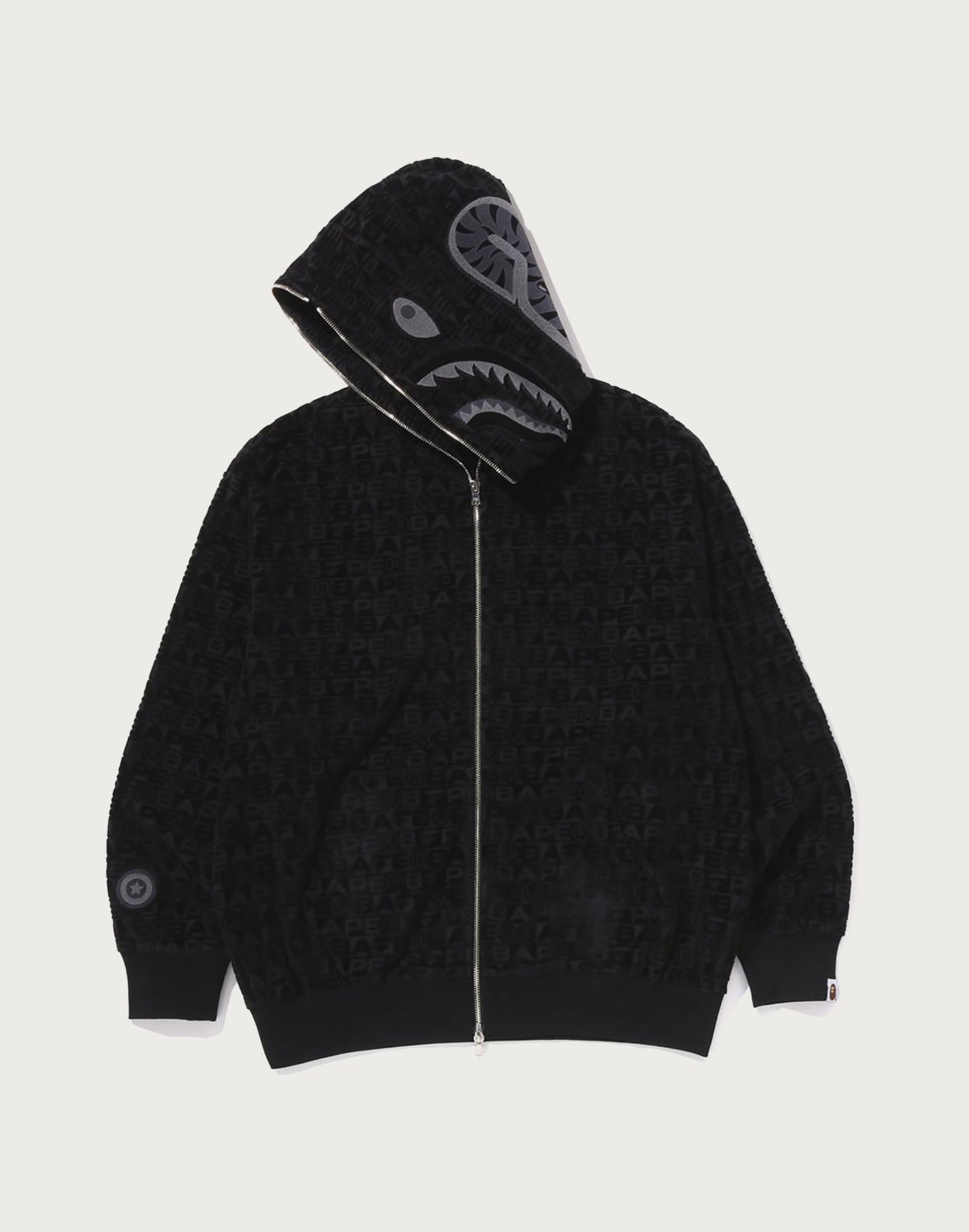 LUX SPORT PATTERN SHARK RELAXED FIT FULL ZIP HOODIE MENS