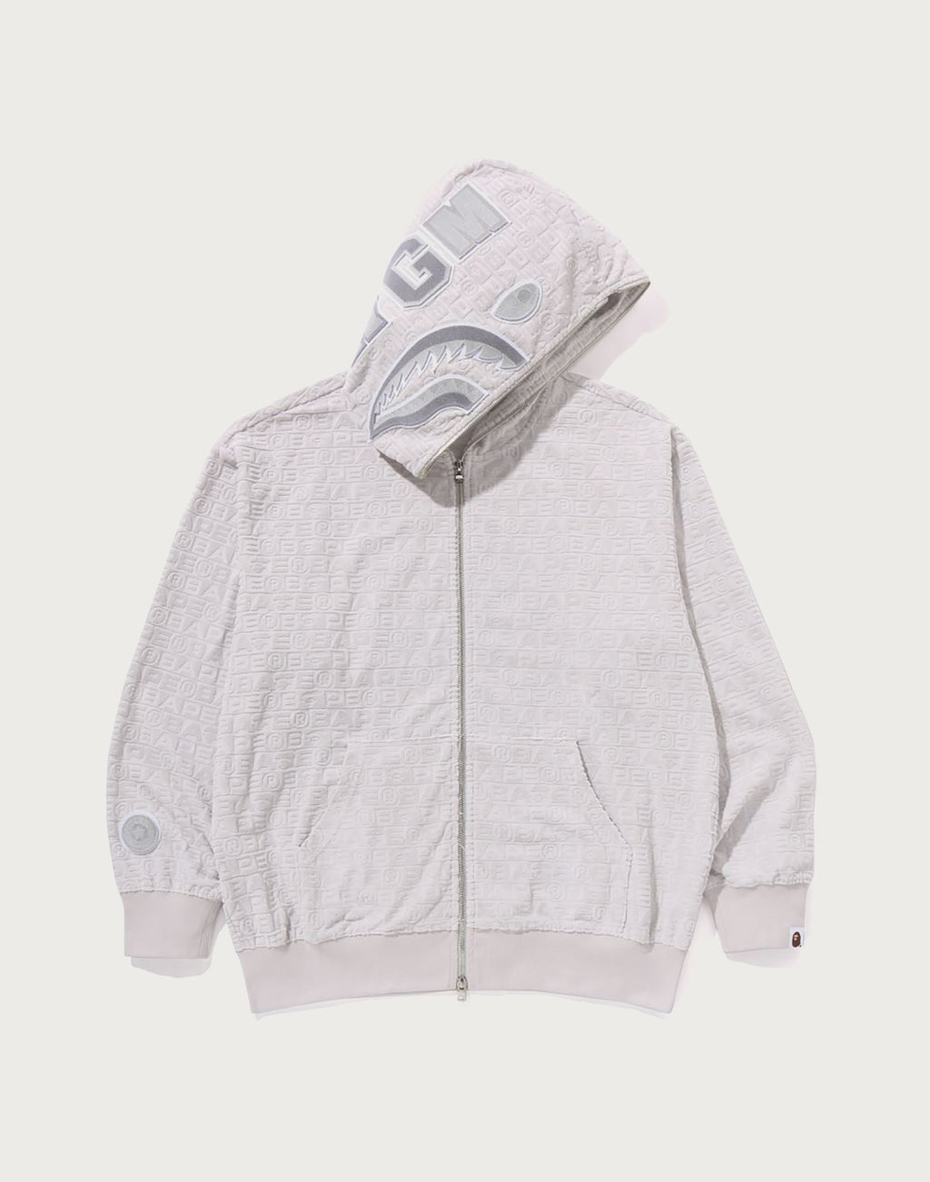 LUX SPORT PATTERN SHARK RELAXED FIT FULL ZIP HOODIE MENS