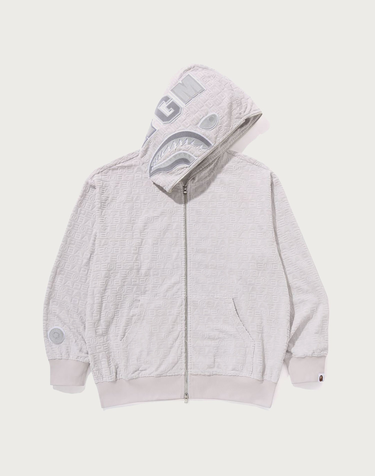 LUX SPORT PATTERN SHARK RELAXED FIT FULL ZIP HOODIE MENS