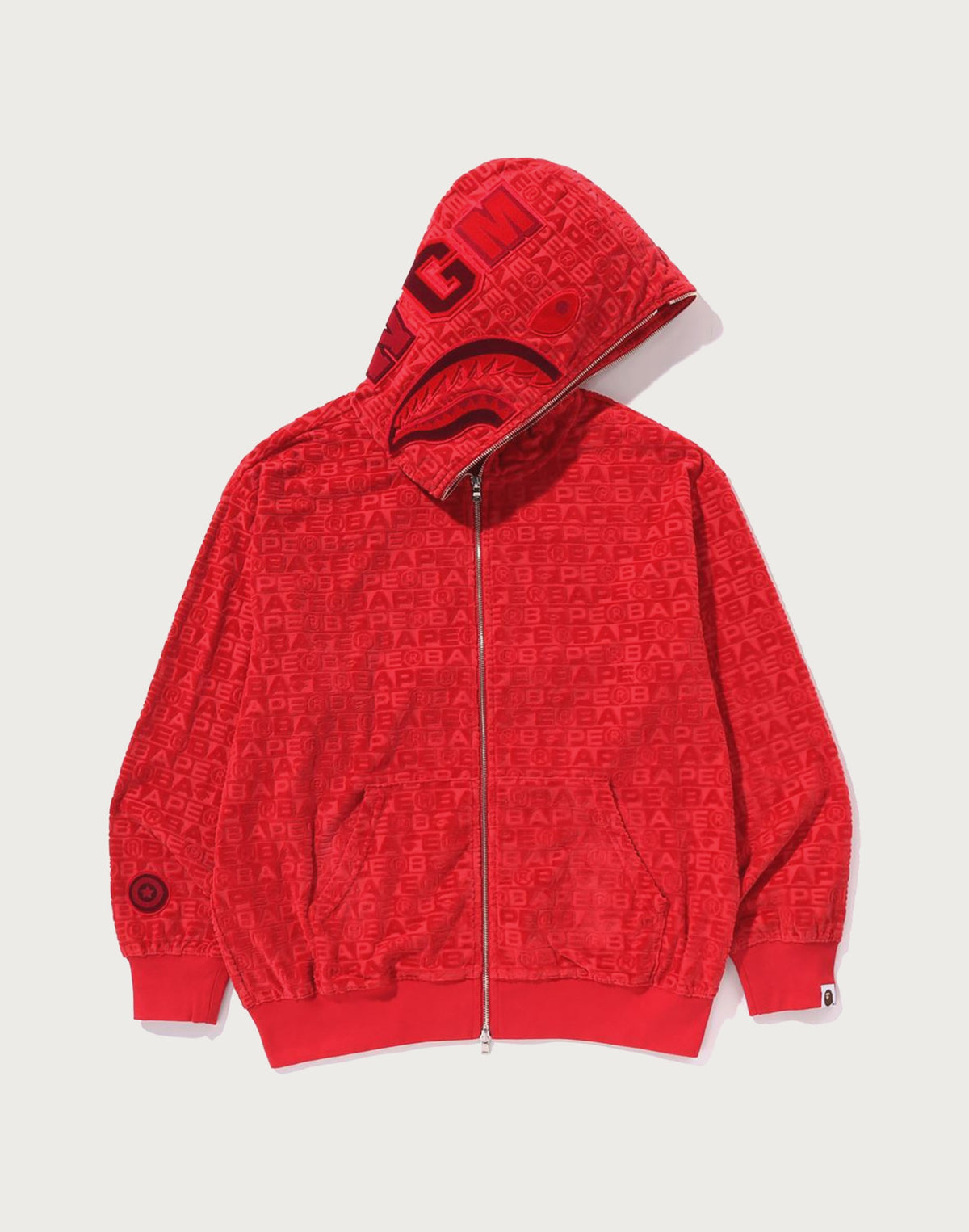 LUX SPORT PATTERN SHARK RELAXED FIT FULL ZIP HOODIE MENS