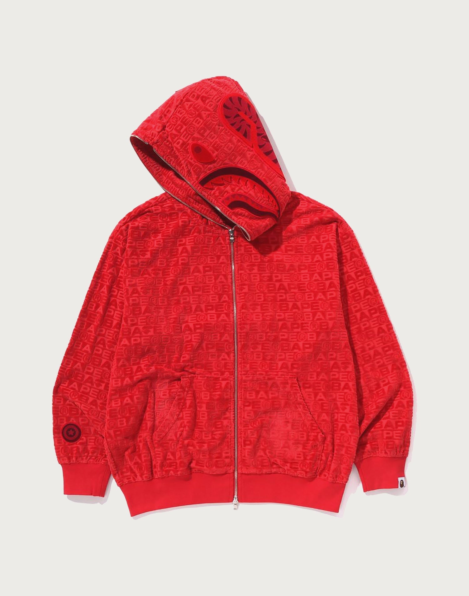 LUX SPORT PATTERN SHARK RELAXED FIT FULL ZIP HOODIE MENS