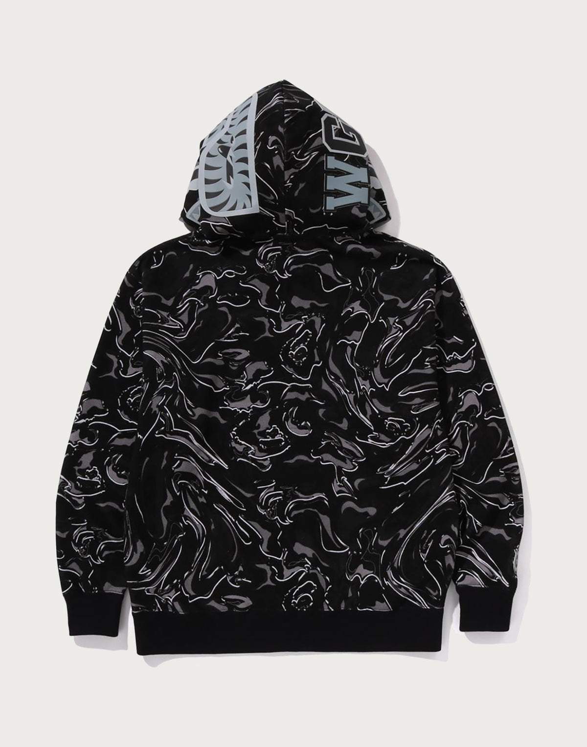 MARBLING CAMO SHARK RELAXED FIT FULL ZIP HOODIE MENS