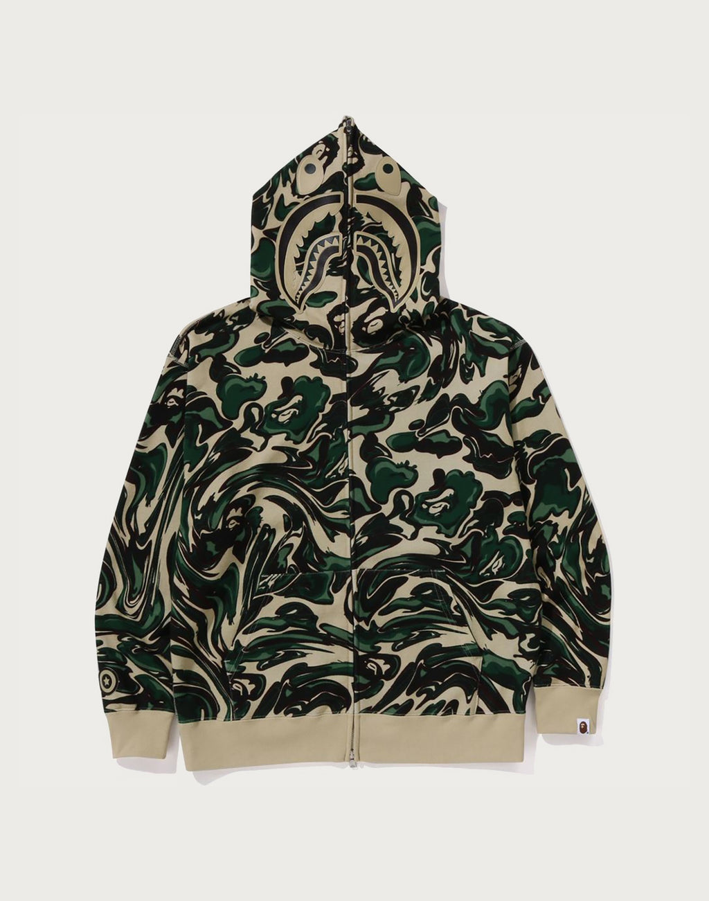 MARBLING CAMO SHARK RELAXED FIT FULL ZIP HOODIE MENS